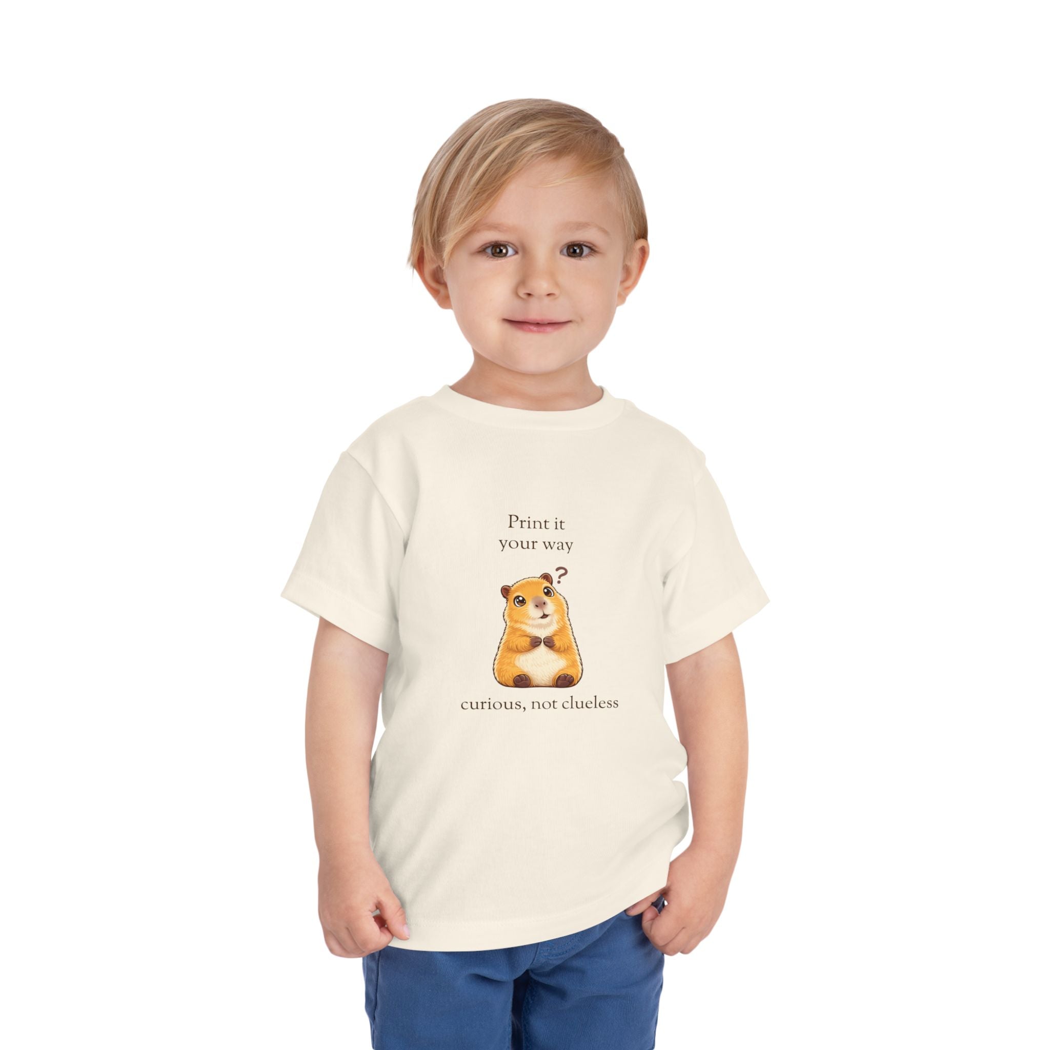 Curious Bashii Personalized Toddler Tee “Curious, Not Clueless”