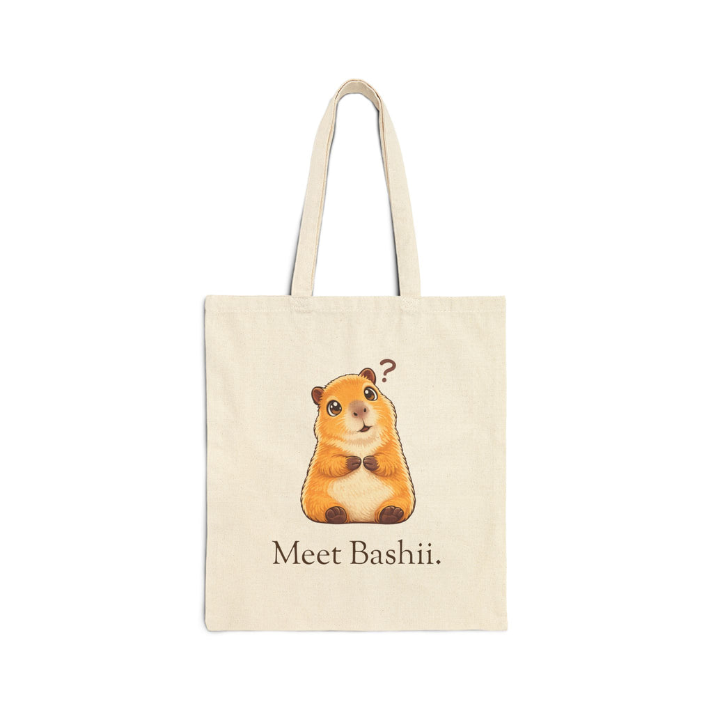 Meet Bashii Canvas Tote Double-Sided “Curious, Not Clueless” Heavyweight Cotton Bag