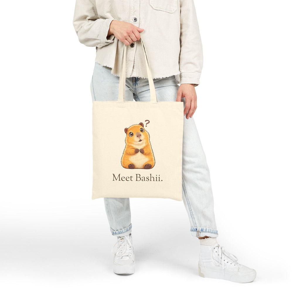Meet Bashii Canvas Tote Double-Sided “Curious, Not Clueless” Heavyweight Cotton Bag