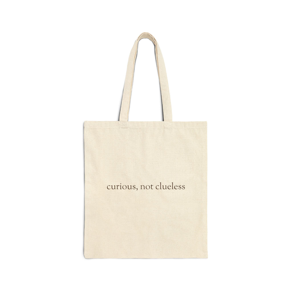 Meet Bashii Canvas Tote Double-Sided “Curious, Not Clueless” Heavyweight Cotton Bag