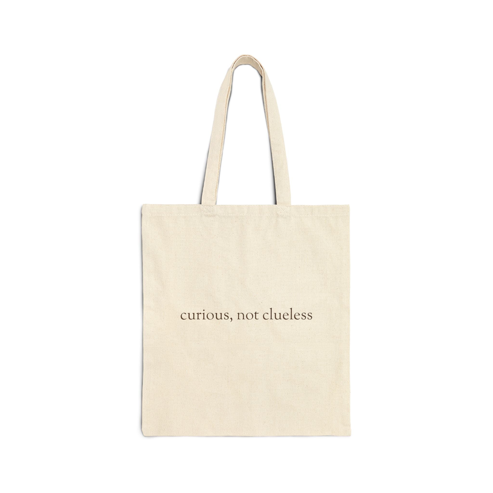 Meet Bashii Canvas Tote Double-Sided “Curious, Not Clueless” Heavyweight Cotton Bag