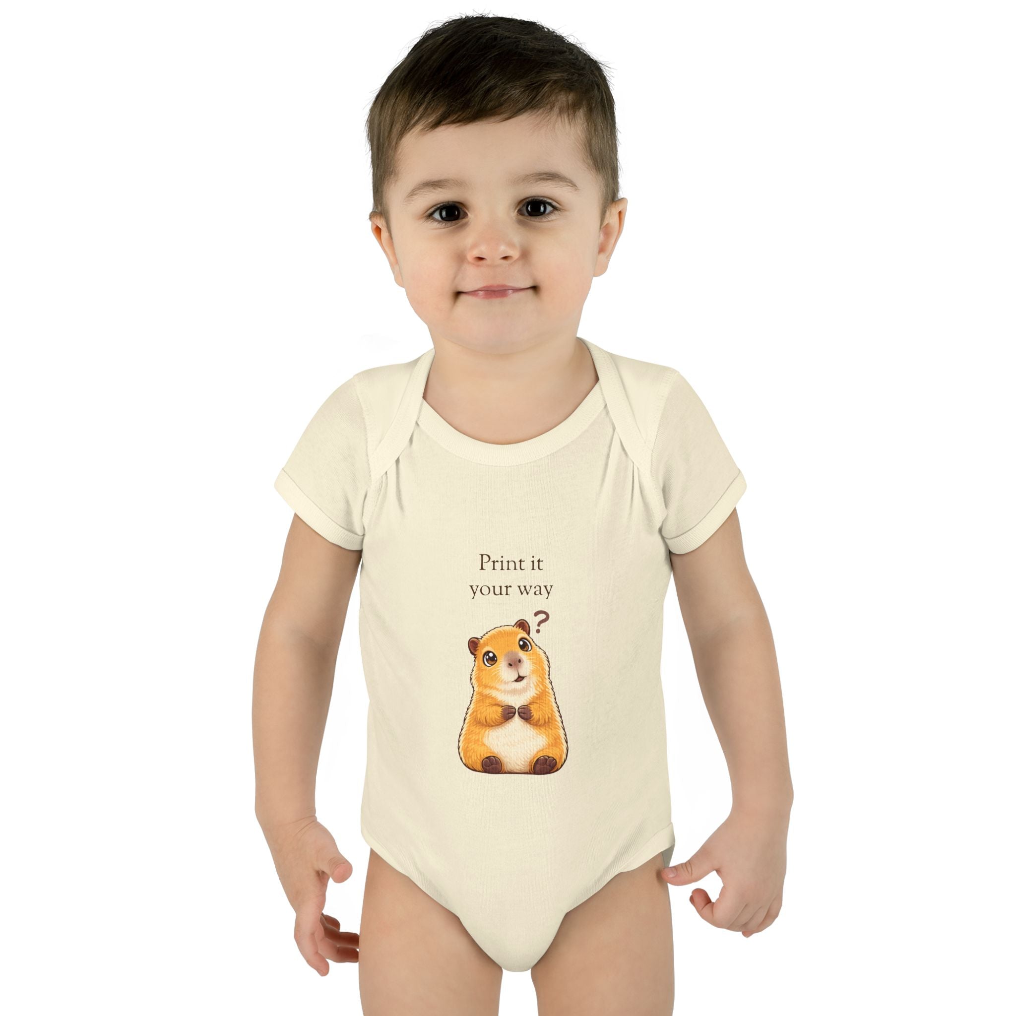 Curious Bashii Personalized Baby Bodysuit “Curious, Not Clueless” Back Print