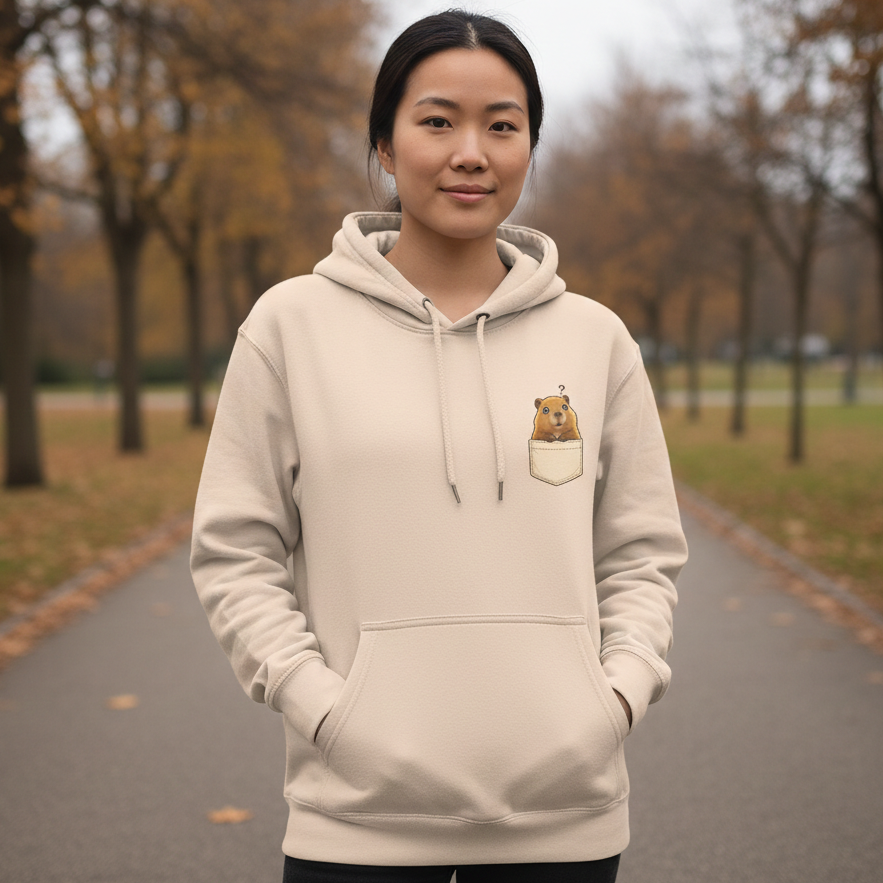 Capybara Pocket Hoodie - Sandshell